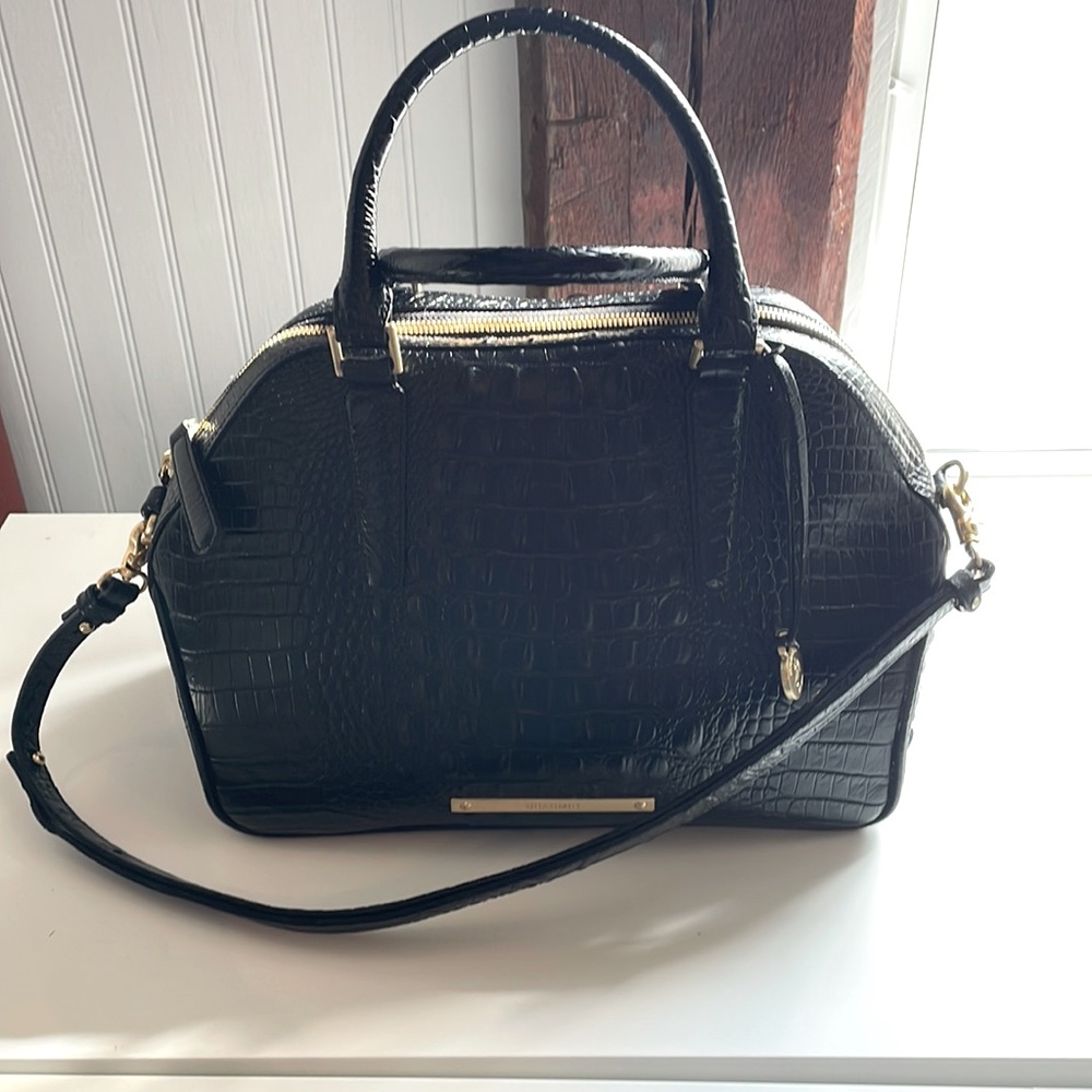 Brahmin Hudson Satchel Black Melbourne, NWOT, includes dust bag